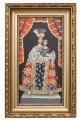 Virgen del Rosario (Madonna z Różańcem) - w stylu kolonialnym - obraz olejny 20cm x 32cm w złoconej ramie - Cuzco, Peru - tylko jeden egzemplarz